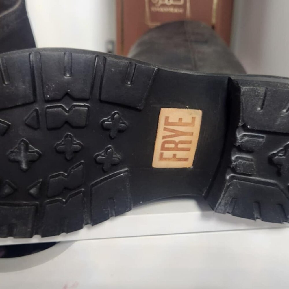 FRYE chocolate brown moto lug sole booties- new without tags - Picture 7 of 8